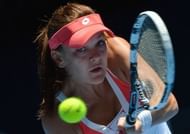 Poland's Agnieszka Radwanska plays a return in Melbourne on January 16, 2013