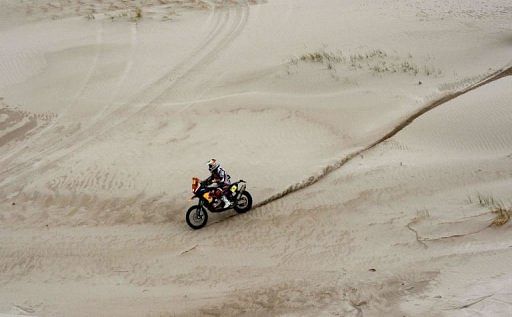 Cyril Despres competes during the Stage 11 of the Dakar 2013 on January 16, 2013