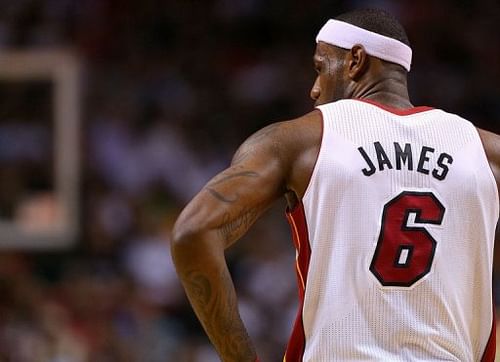 LeBron James of the Miami Heat pictured during a game against the Chicago Bulls on January 4, 2013