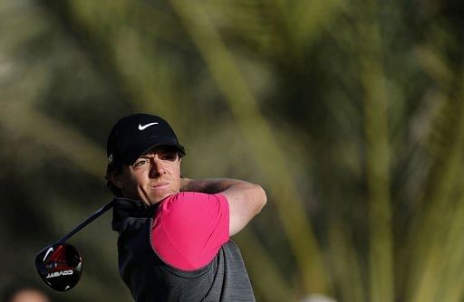 Rory McIlroy struggled to a three over 75 in the first round of the Abu Dhabi HSBC Golf Championship on January 17, 2013