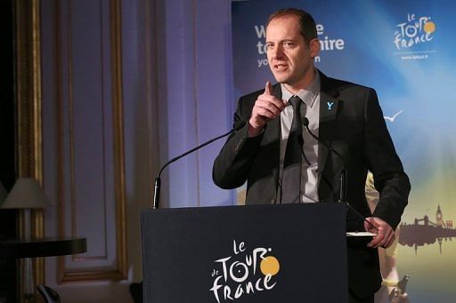 Tour de France organiser Christian Prudhomme discusses the 2014 Tour de France route in Paris, on January 17, 2013