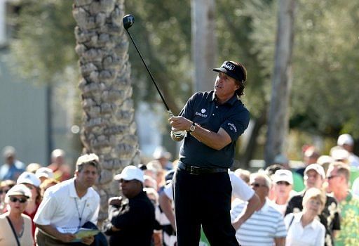Phil Mickelson during the first round of the Humana Challenge in La Quinta, California on January 17, 2013