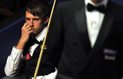 Judd Trump of England waits to play in Sheffield, north-west England on April 24, 2012