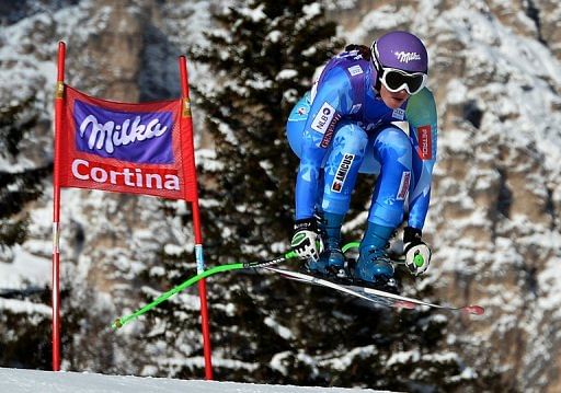 Slovenia&#039;s Tina Maze, pictured during a training session in Cortina d&#039;Ampezzo, on January 18, 2013