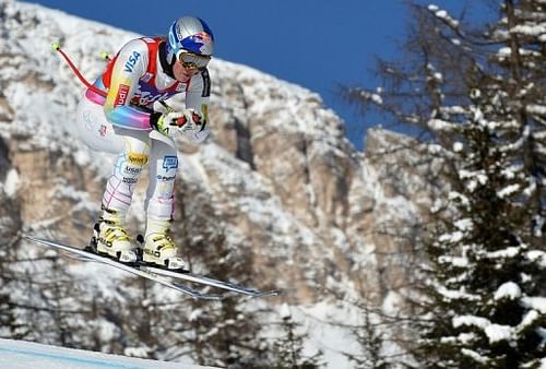 Lindsey Vonn, pictured during a training session in Cortina d'Ampezzo, on January 18, 2013