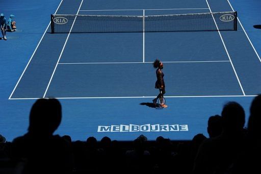 Serena Williams, seen on court during her match against Ayumi Morita, in Melbourne, on January 19, 2013