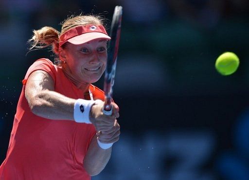 Ekaterina Makarova powered into the Australian Open quarter-finals, in Melbourne, on January 20, 2013