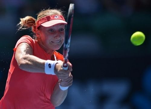 Ekaterina Makarova powered into the Australian Open quarter-finals, in Melbourne, on January 20, 2013