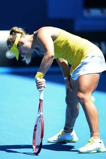 Angelique Kerber, seen during her match against Ekaterina Makarova, in Melbourne, on January 20, 2013