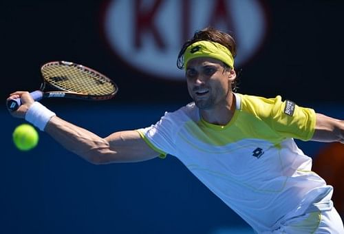 David Ferrer, pictured on January 20, 2013, wore down Kei Nishikori over three physical sets