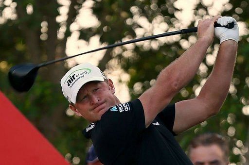 Jamie Donaldson of Wales during the final round of the Abu Dhabi Golf Championship on January 20, 2013
