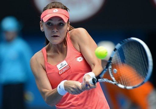 Poland&#039;s Agnieszka Radwanska during her Australian Open match against China&#039;s Li Na in Melbourne on January 22, 2013