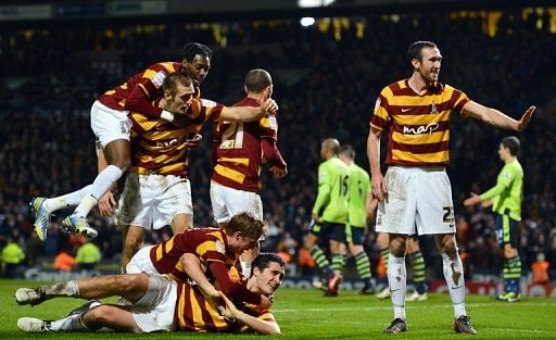 Giant-killers Bradford within sight of Wembley