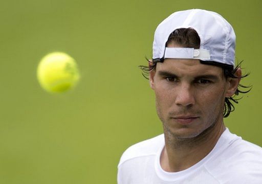Picture taken on June 24, 2012 shows Spain&#039;s Rafael Nadal at Wimbledon