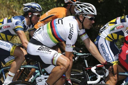 Philippe Gilbert rides during the 116.5km second stage of the Tour Down Under in Adelaide, on January 23, 2013