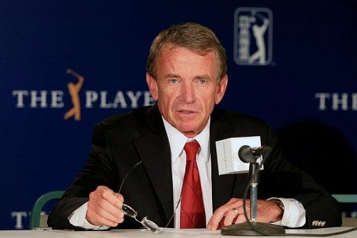 PGA Tour Commissioner Tim Finchem speaks to the media on May 9, 2012 in Ponte Vedra Beach, Florida