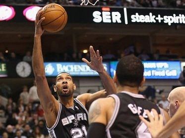 San Antonio Spurs' Tim Duncan is pictured on December 30, 2012 during a game in Dallas, Texas