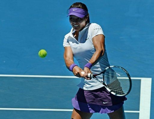 China&#039;s Li Na during her Australian Open match against Russia&#039;s Maria Sharapova in Melbourne on January 24, 2013
