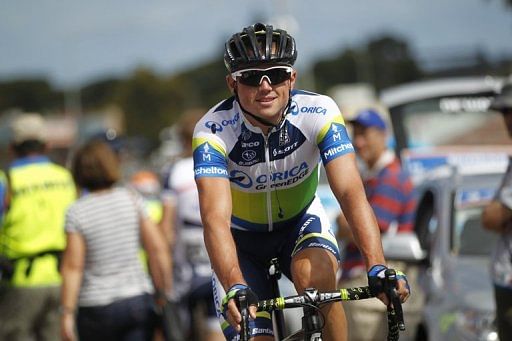 Australia&#039;s Simon Gerrans at the start of the Tour Down Under fifth stage in Adelaide on January 26, 2013