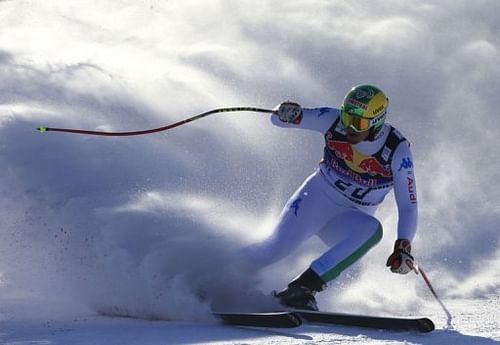 Italy's Dominik Paris competes on January 26, 2013 in Kitzbuehel, Austrian Alps