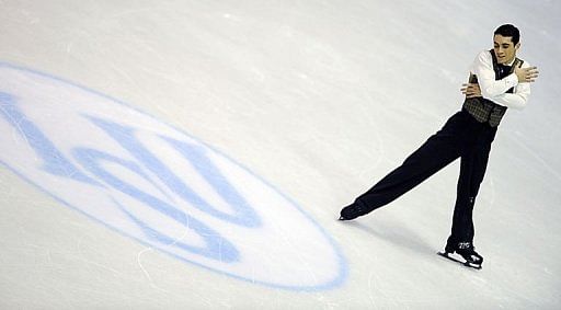 Spain&#039;s Javier Fernandez performs during the men&#039;s free skating program in Zagreb, on January 26, 2013