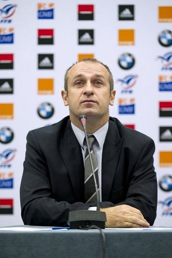 France&#039;s rugby union national team&#039;s head coach Philippe Saint-Andre, pictured on January 11, 2013