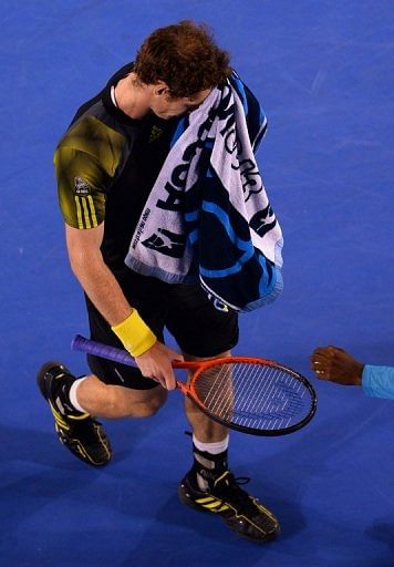 Britain&#039;s Andy Murray at the Australian Open tennis tournament in Melbourne on January 27, 2013