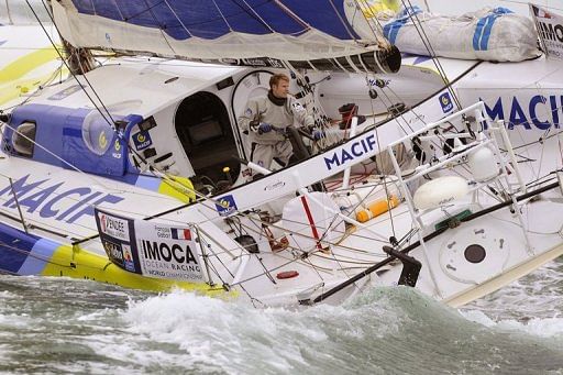 French Skipper Francois Gabart competes in the 7thVendee Globe in Les Sables d&#039;Olonne, France,  November 10,2012