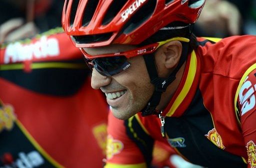 Alberto Contador of Spain prior to racing on September 23, 2012 in Maastricht