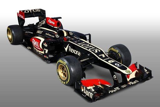 This handout picture from Lotus shows their newly launched E21 Formula One car