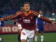 Totti with the captain band tied to his arm in 1998.