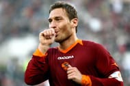 Totti with the thumb-sucking Celebration.