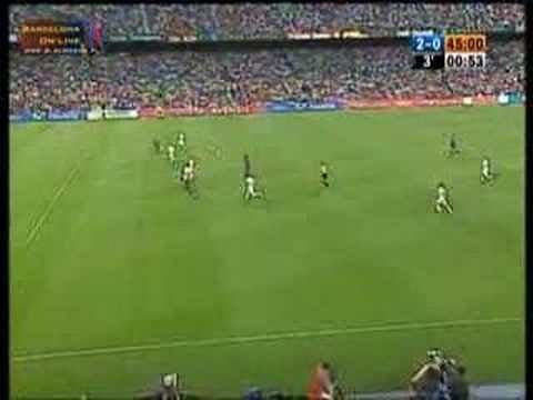Video: Messi's first goal for Barcelona