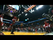 Video: LeBron James' pre-game dunk