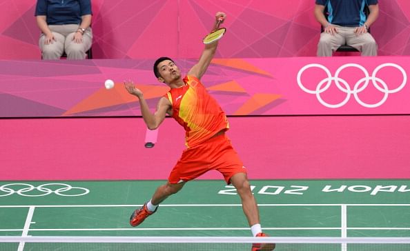 China&#039;s Lin Dan plays a shot against Mal