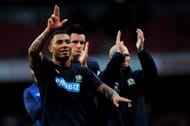 LONDON, ENGLAND - FEBRUARY 16: Match winning goalscorer Colin Kazim-Richards of Blackburn celebrates his team's 1-0 victory during the FA Cup with Budweiser fifth round match between Arsenal and Blackburn Rovers