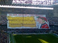Milan fans mocking their Nerazzuri counterparts.