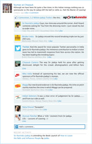 ravindra jadeja facebook wall