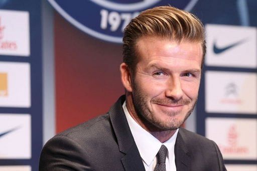 David Beckham gives a press conference at the Parc des Princes stadium in Paris on January 31, 2013