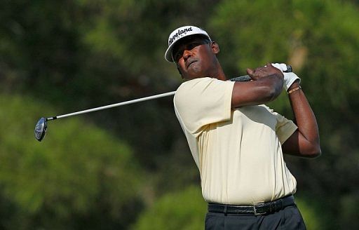 Vijay Singh of Fiji plays on October 6, 2012 in Las Vegas, Nevada