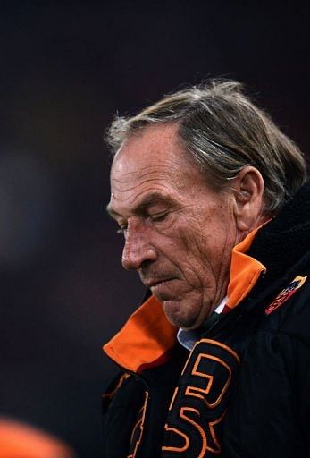 AS Roma coach Zdenek Zeman reacts during their match against Cagliari at Rome&#039;s Olympic Stadium on Febuary 1, 2013
