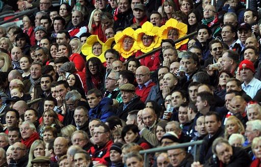 Welsh fans are seen amongst the spectators during a match between Wales and Ireland, in Cardiff, on February 2, 2013