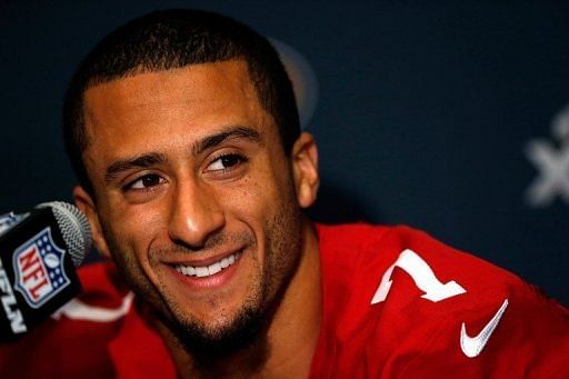 San Francisco 49ers quarterback Colin Kaepernick speaks to the media in New Orleans on January 31, 2013