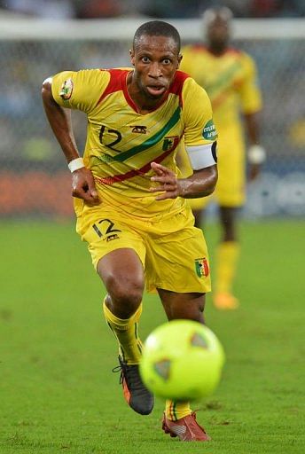 Mali&#039;s midfielder Seydou Keita runs after the ball on February 6, 2013, in Durban