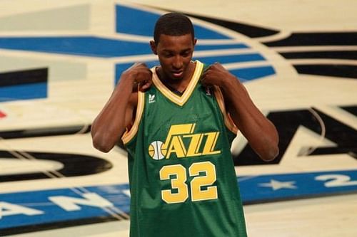 Jeremy Evans is pictured on February 25, 2012 during the Slam Dunk Contest at the NBA All-Star Weekend in Florida