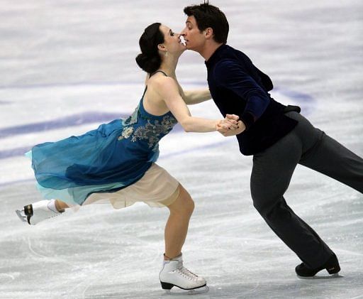 Tessa Virtue and Scott Moir perform their short dance at the Four Continents championships in Osaka on February 8, 2013