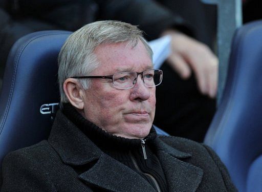 Manchester United manager Alex Ferguson pictured at The Etihad Stadium in Manchester on April 30, 2012