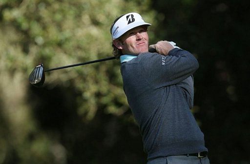 Brandt Snedeker hits a tee shot on the eighth hole at the AT&amp;T Pebble Beach National Pro-Am on February 8, 2013