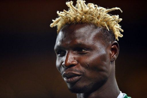 Burkina Faso&#039;s national football team forward Aristide Bance at Soccer City in Soweto, South Africa on February 9, 2013