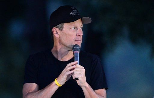 Banned US cyclist Lance Armstrong speaks at the annual Team Livestrong Challenge in Austin, Texas on October 21, 2012